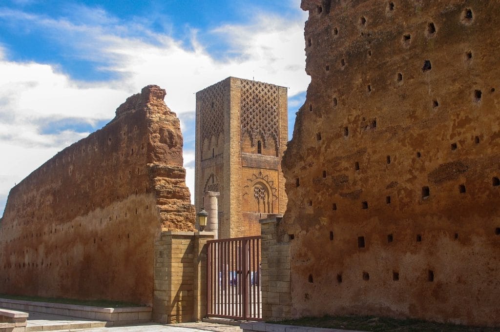monument to the tower of hassan, city of rabat morocco, travel